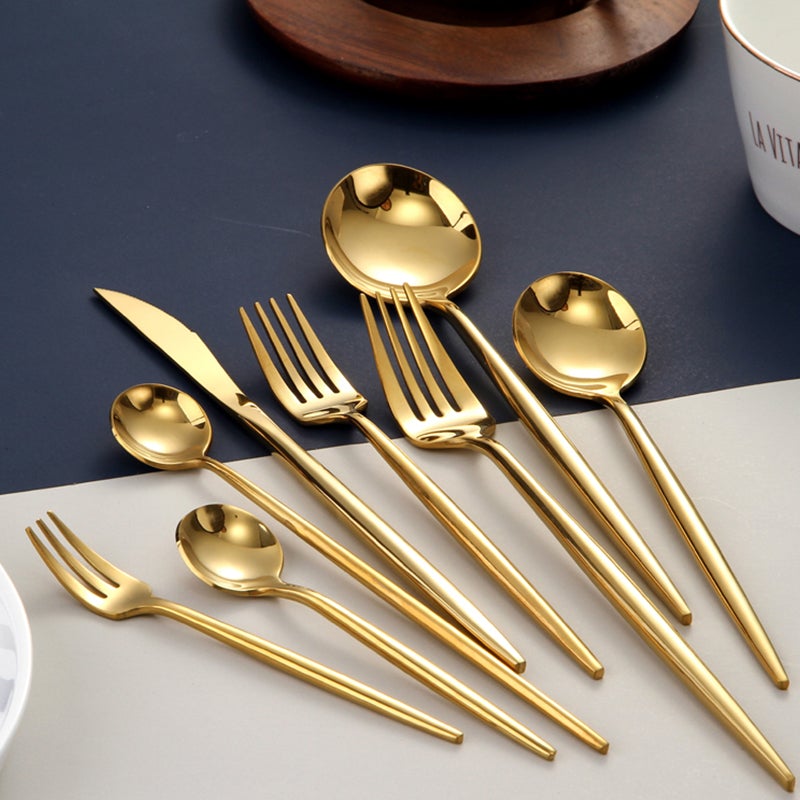 Skanto | RoyalGlimmer Gold-Besteckset – Gold-Besteckset für eine luxuriöse Tischdekoration