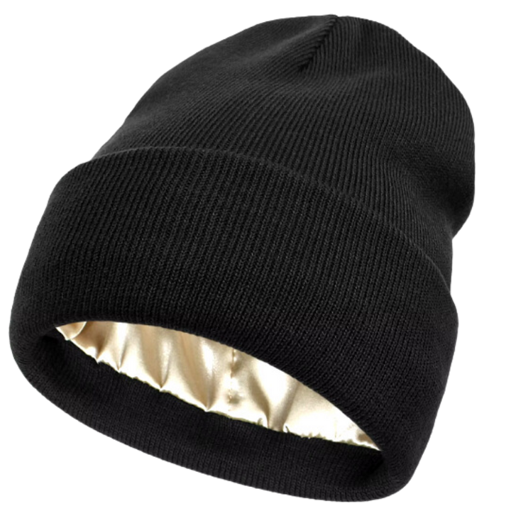 Warme Strickmütze mit Satinfutter