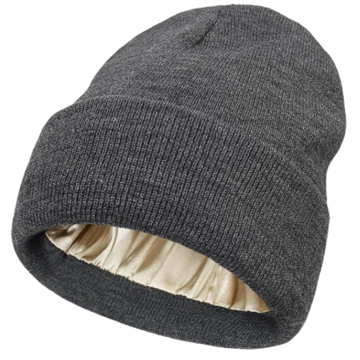 Warme Strickmütze mit Satinfutter