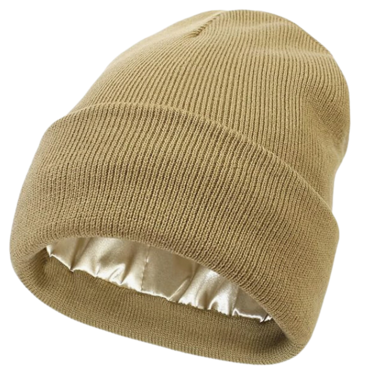 Warme Strickmütze mit Satinfutter