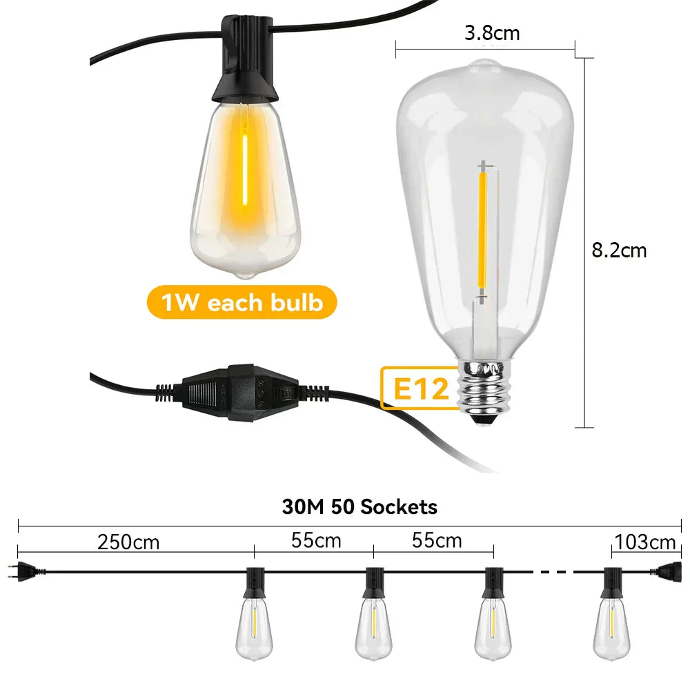 Skanto | Wasserdichte LED-Lichterkette - LumiGlow