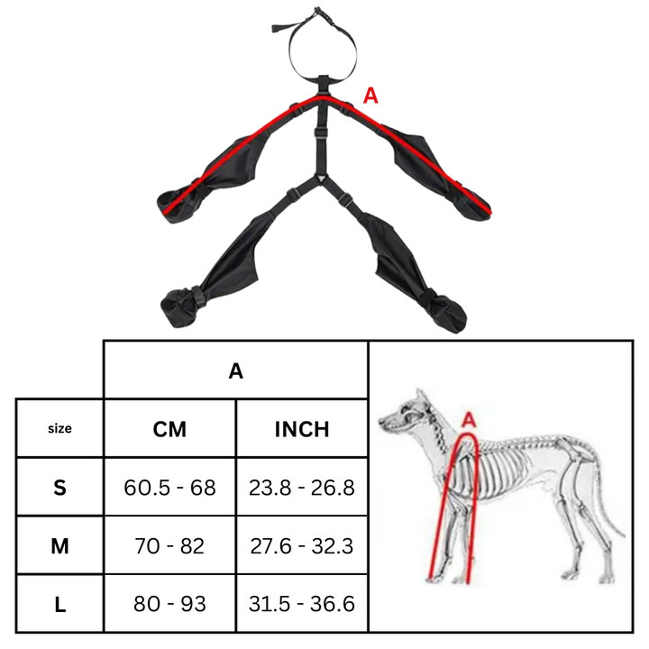 Wasserdichte Hundestiefel mit Hosenträgern