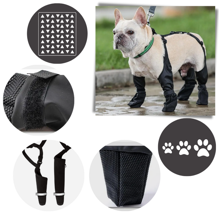 Wasserdichte Hundestiefel mit Hosenträgern