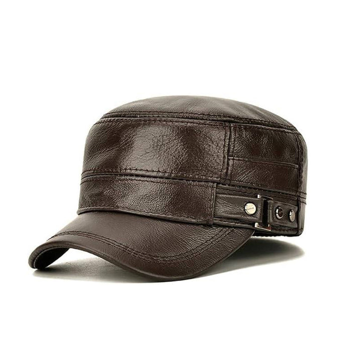 Skanto | Neue Herren Wintermütze mit Lammfell-Ohrenschutz und flacher Krempe