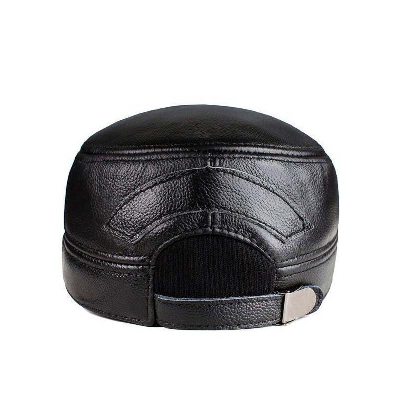 Skanto | Neue Herren Wintermütze mit Lammfell-Ohrenschutz und flacher Krempe