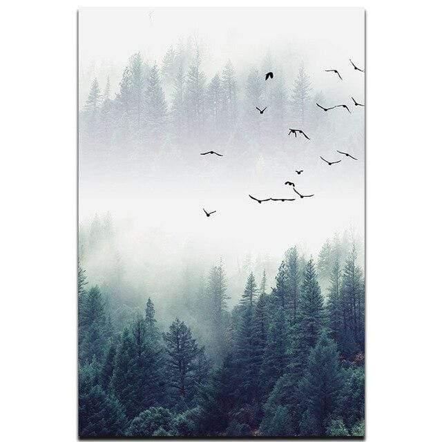 Skanto | 3-teilige nordische Waldlandschaft Wandkunst