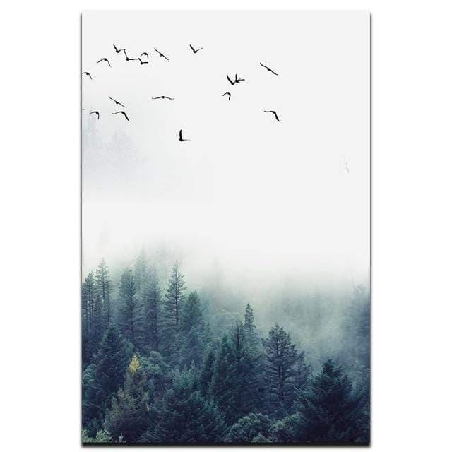 Skanto | 3-teilige nordische Waldlandschaft Wandkunst