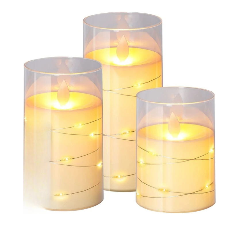 Skanto | LED-Ambient-Kerzenlichter | Realistische Flammenaura, anpassbare Helligkeit & Timer-Einstellungen für Heimdekoration und Veranstaltungen