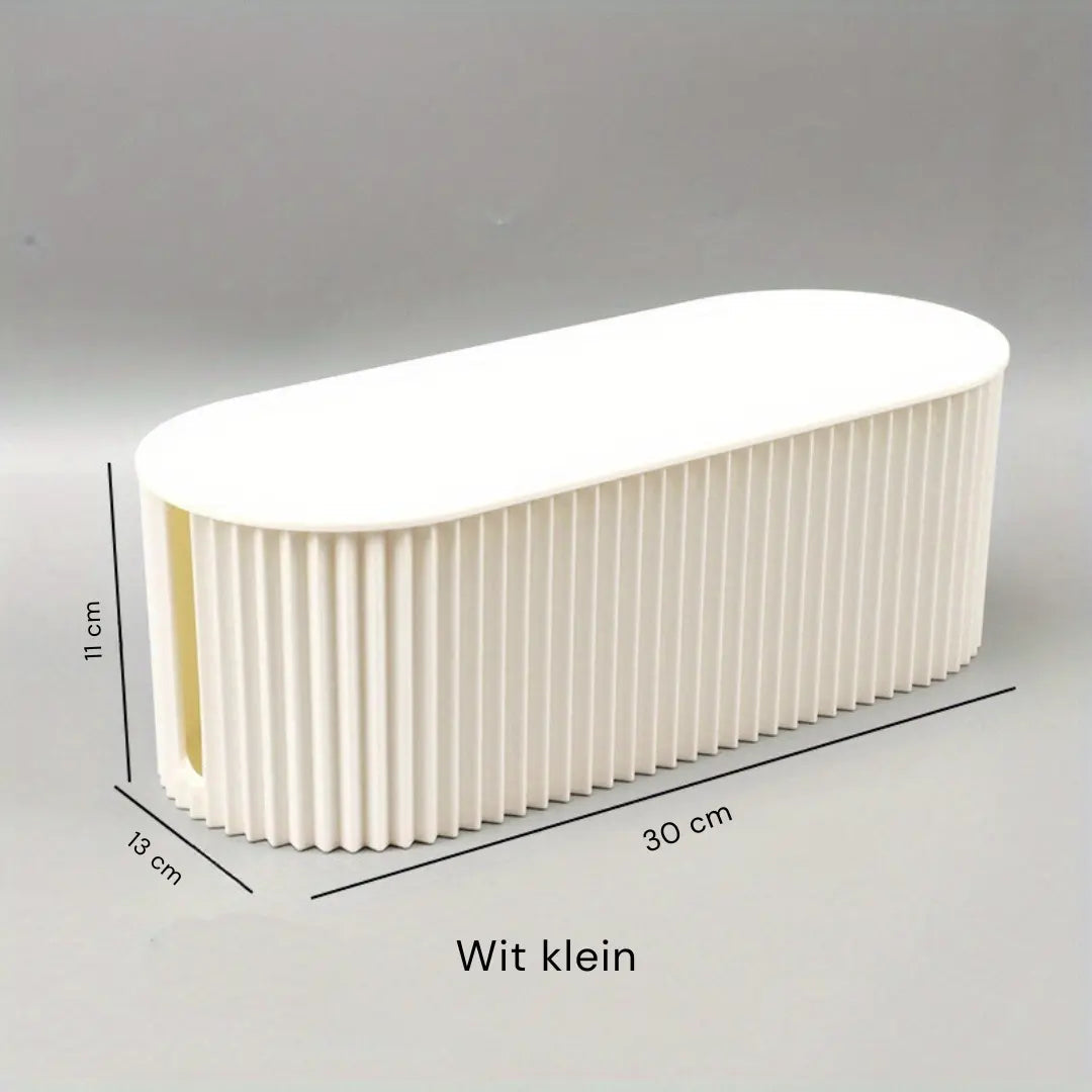Skanto | Ordoca Kabelbox Schreibtisch-Organizer | Kabelmanagement & Aufbewahrung | Weiß | 30x11x13 cm