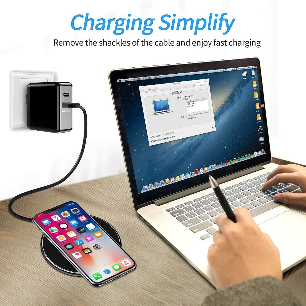 Skanto | 30W Schnelles kabelloses Ladepad | Premium USB C Ladekabel MagSafe Ladegerät für Apple iPhone, Samsung & Android – Schnelles kabelloses Ladepad